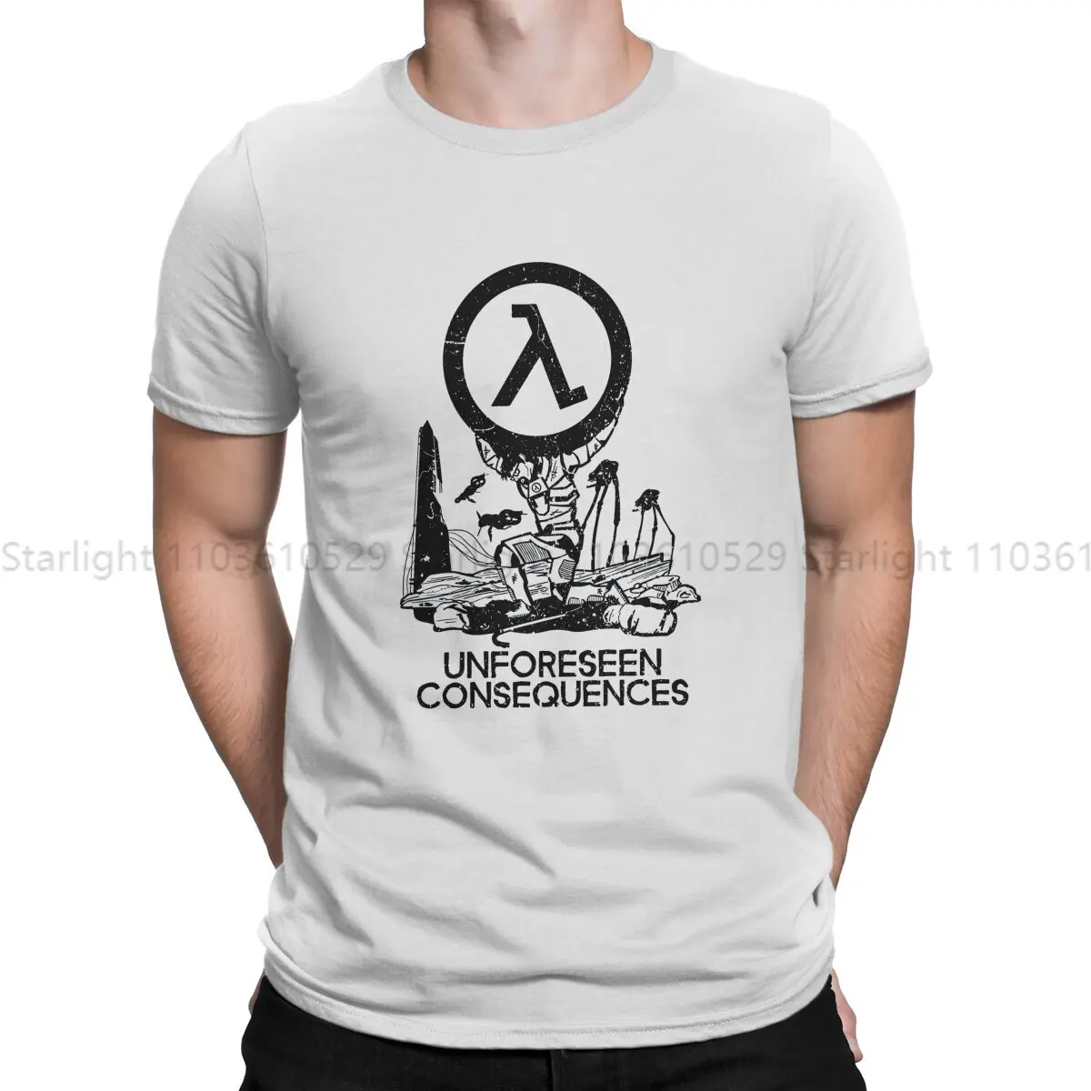 Gordon's Burden Hipster Polyester TShirts Alyx Half Life Male Graphic Streetwear T Shirt O Neck