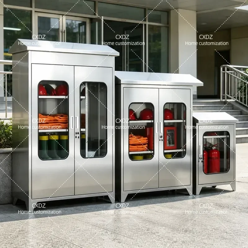 304 Stainless Steel Miniature Fire Cabinet Emergency Material Storage Box Fire Extinguishing Equipment Flood Control Supplies