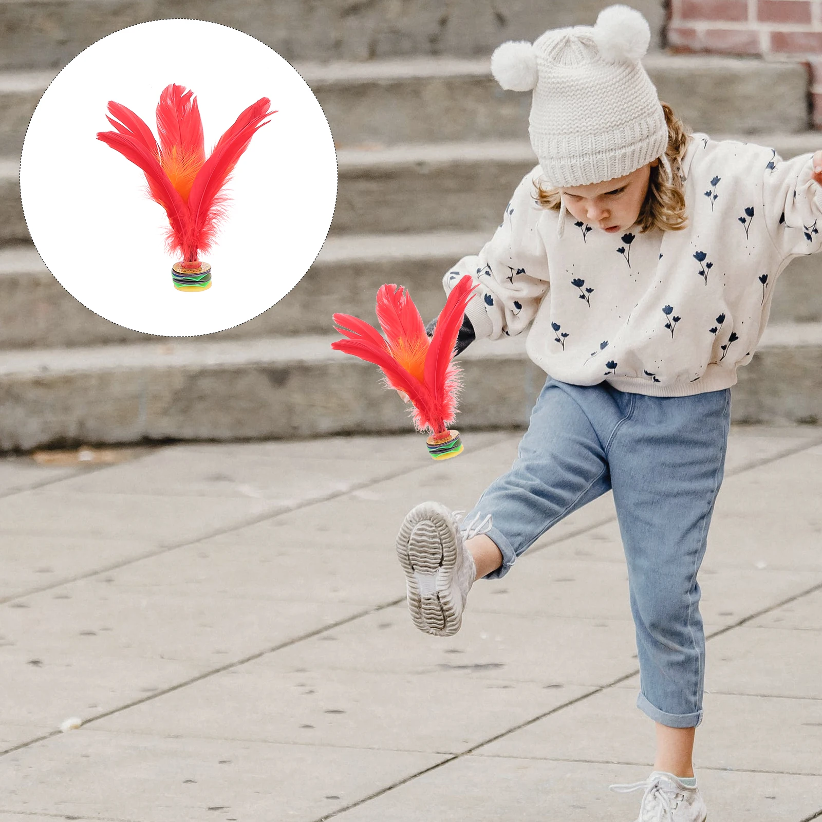 

5 Pcs Colored Shuttlecock Foot Game Toy Kids Kick Outdoor Fitness Kicking Chinese Jianzi Sports