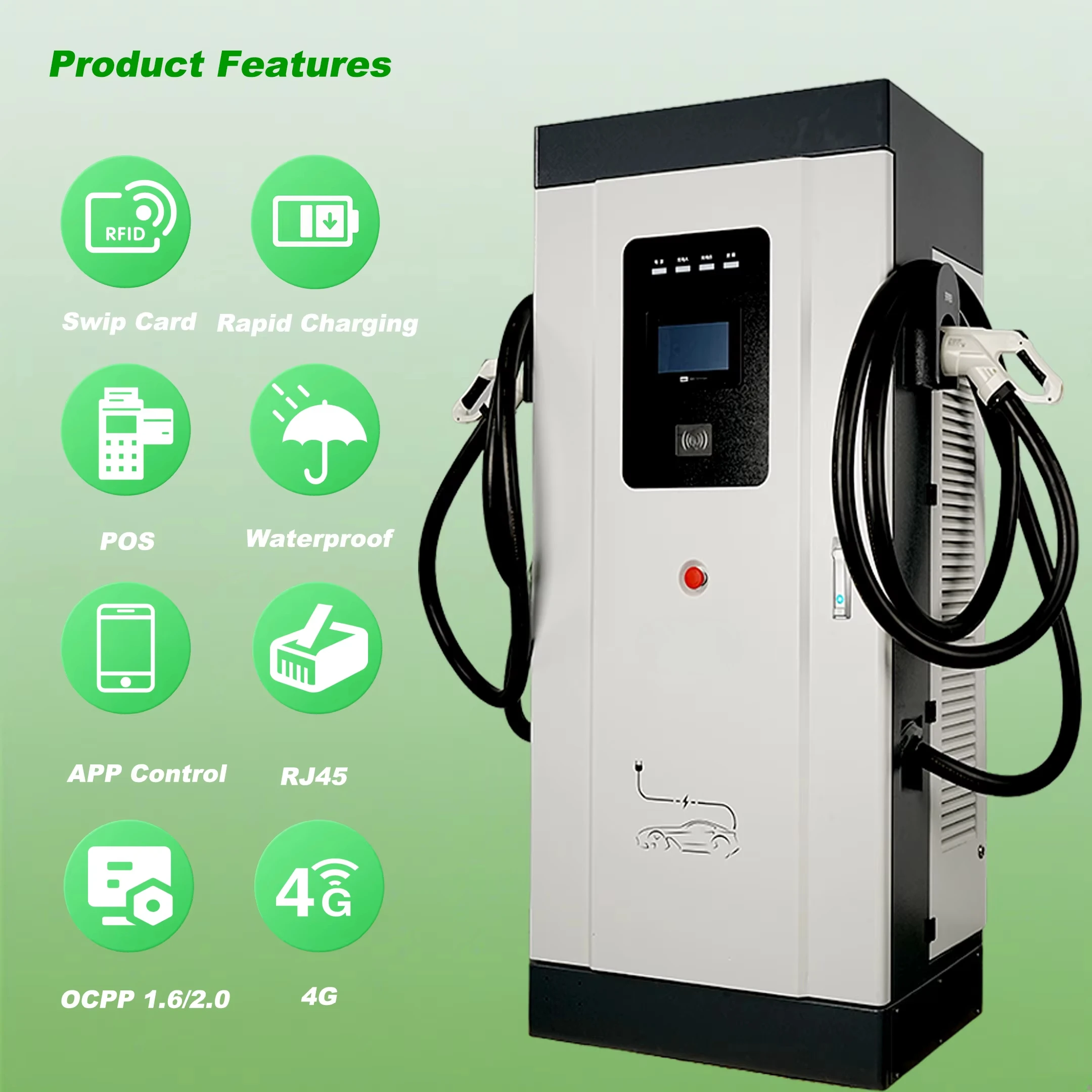 OCPP Commercial DC EV Charger Fast Charging Station New 40kw 60kw 120kw GB Charging Pile Electric Vehicle Charger CCS2 Interface