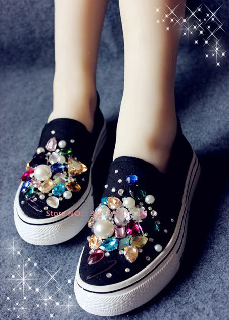 

Black String Diamond Woman Flats Silf-Designer Women Casual Shoes Flat Heel Zapatos Mujer Comfortable Crytal Shoes