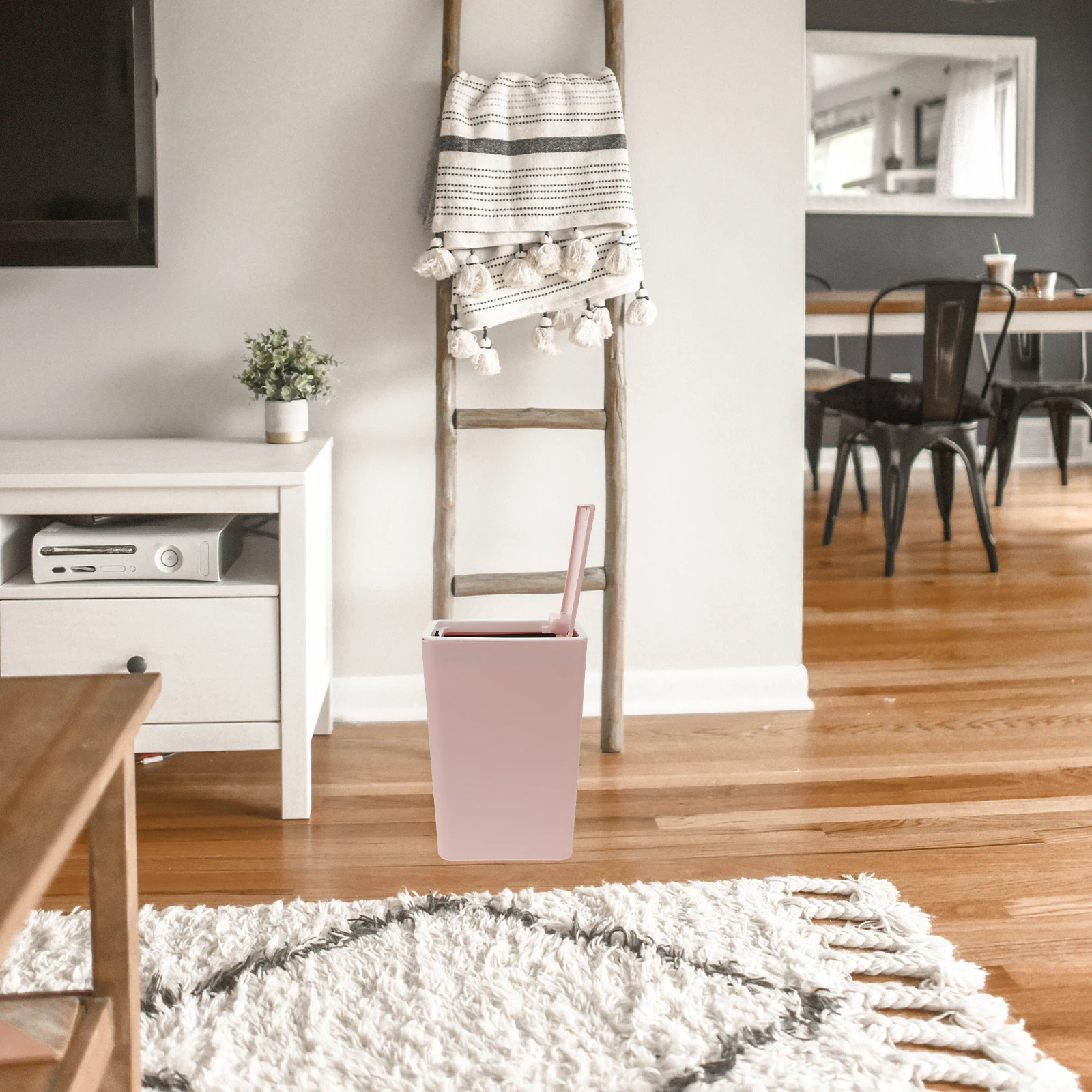 

Push Type Trash Can Kitchen Home Garbage Waste Bin Large Capacity Smooth Barrel Hidden Sleeve Easy Use Living Room Bedroom Hall