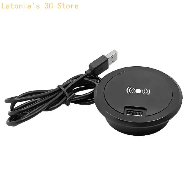 Embedded 10W Wireless Charging Make IT Simple Desk Wireless Desktop Grommet Power Wireless Charging Pad X3UB