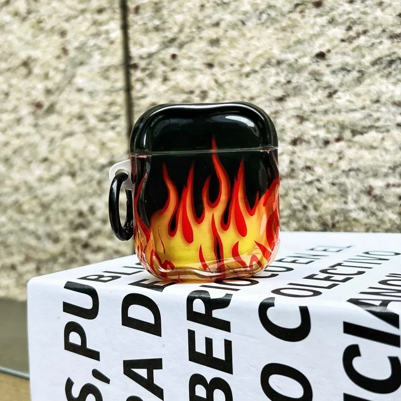 For Apple AirPods5 2026 New Earphone Case,For AirPods 4 3 2 1,For Air Pods Pro3,Pro 2,Dust proof,Cool Flame Fire and Fog Pattern