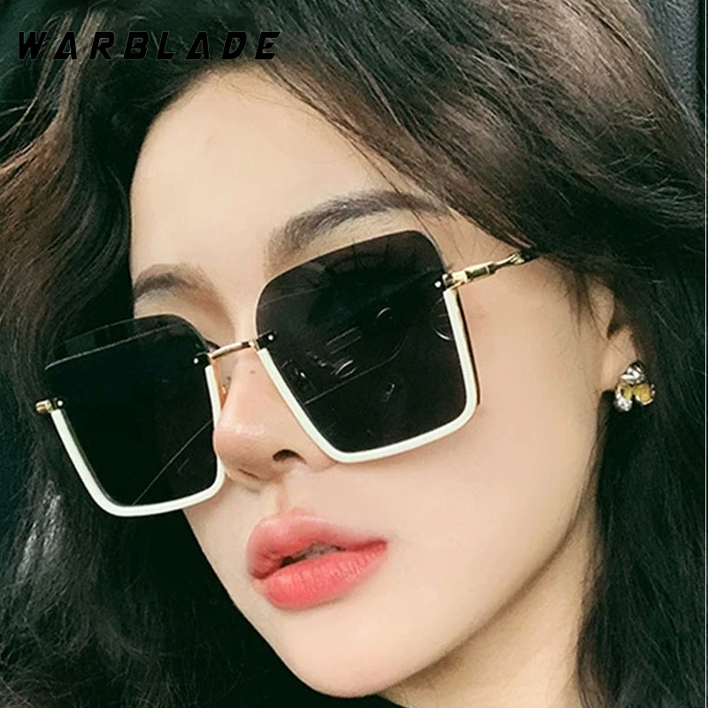 

New Metal Half Frame Square Y2K Sunglasses Men Women Cyberpunk Brand Designer Summer Traveling Driving Shades Unisex UV400 Очки