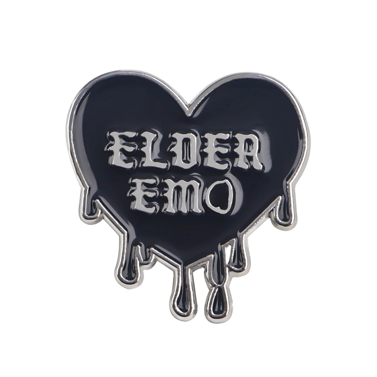 Black Heart Emo Enamel Pin Brooches for Women Lapel Pins Badges on Backpack Clothing Accessories Punk Jewelry Friends Gift