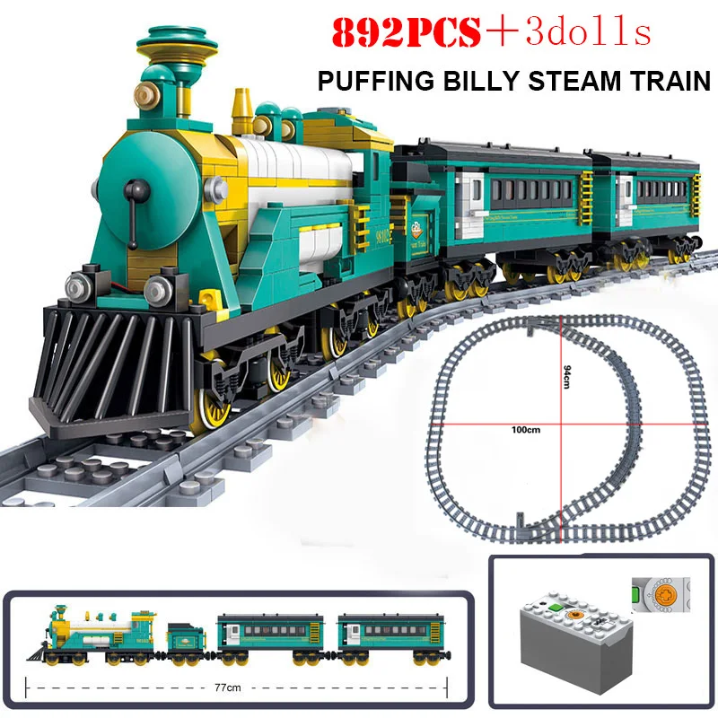 

MOC Classic City Train Rail Switching Crossing Tracks Straight Curved Railway Building Blocks Bricks DIY Toys For Children gifts