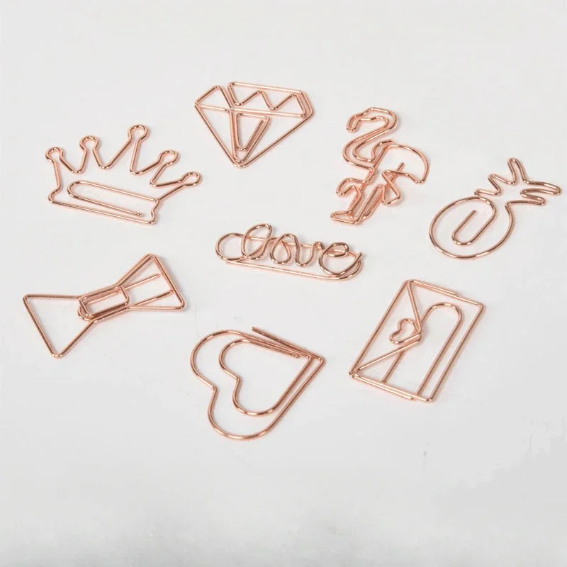 

10pcs/set Metal Paperclips Multiple Cartoon Heart Styles Paper Clip Book Scrapbook Planner Page Bookmark Binder Clip Stationery