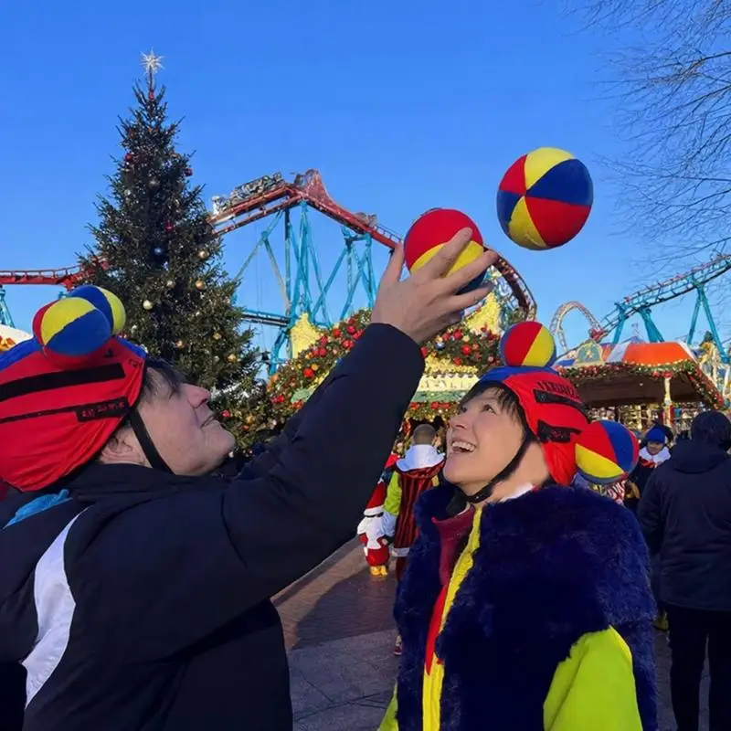 652F Stage Show Clown Hat Soft Fabric Headwear for Theme Party Styling and Photos