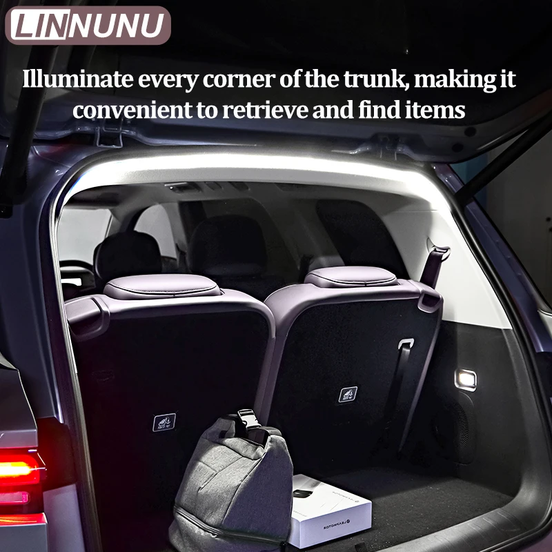 Linnunu Fit for Leapmotor C10 Car Trunk Light Ambient Decorative Atmosphere Lamp Led Flexible Strip Car Interior Protective Parts Trunk Decorative Atmosphere Light Led Trunk Light with Car Supplies Accessories