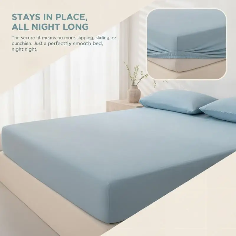 Light Grey Soft Brushed Twill Fitted Mattress Cover Breathable Wrinkle Free Dust Proof Bed Cover for Kids Adult Bedroom