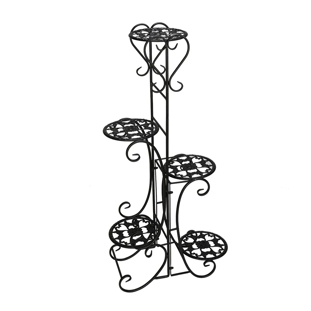 

Metal Plant Shelf Stand 5 Tier Shelves Indoor Outdoor Flower Pot Holder Shelves