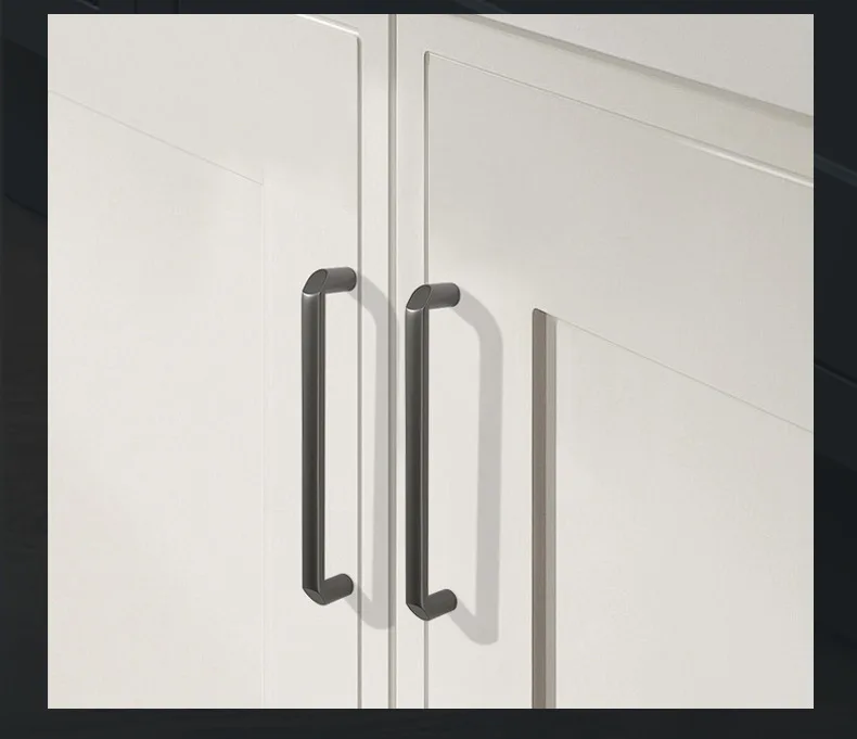 Modern Simple Solid Single Hole Furniture Hardware Accessories Drawer Cabinet Door Handle American Grey Cabinet Wardrobe Handle