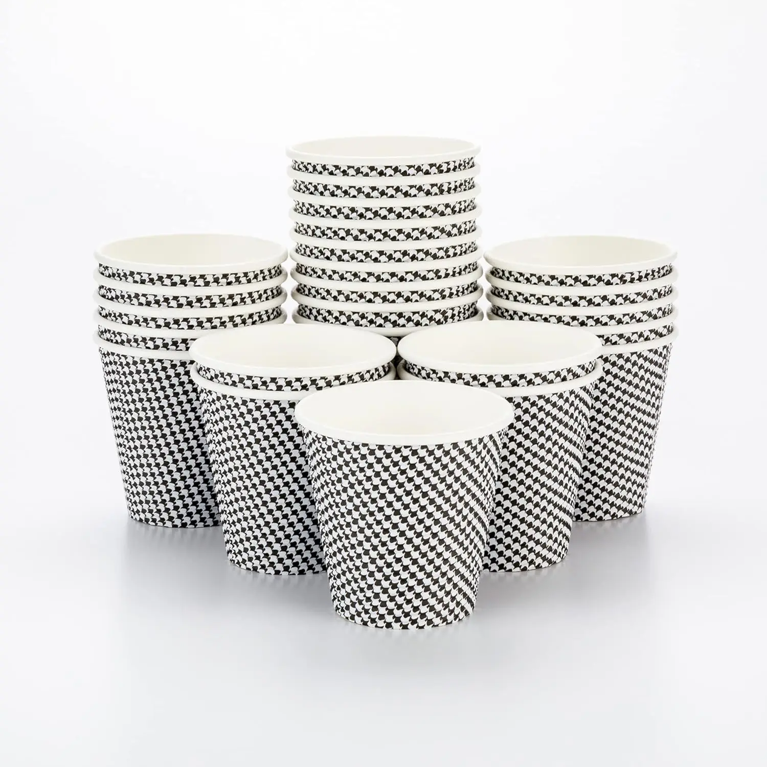 

8 Ounce Disposable Coffee Cups 500 Spiral Wall Hot Cups For Coffee - Lids Sold Separately Double Wall Houndstooth Paper