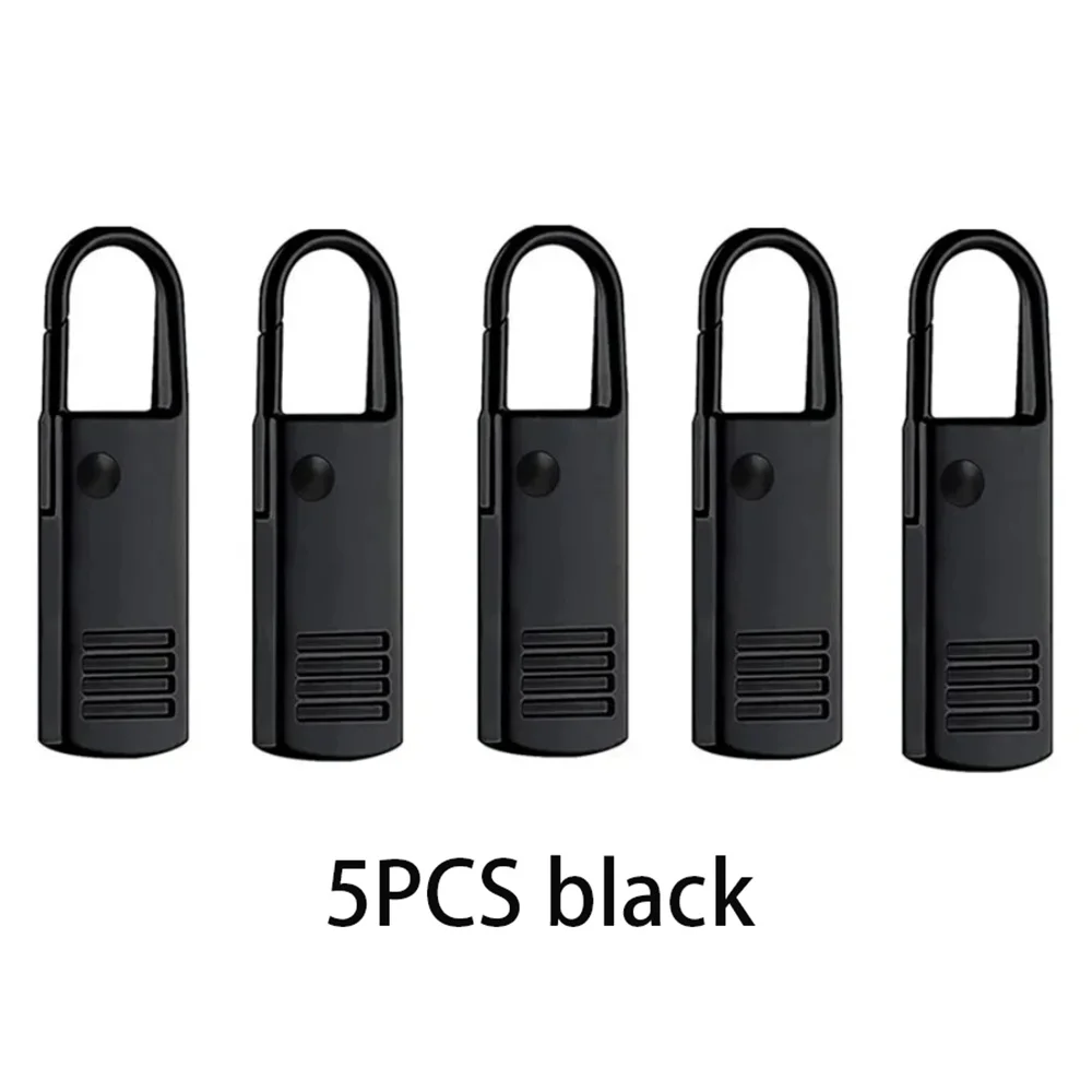 5pcs black Detachable Zipper Pull, Replacement Zipper Accs For jeans & Backpack, sewing Tools