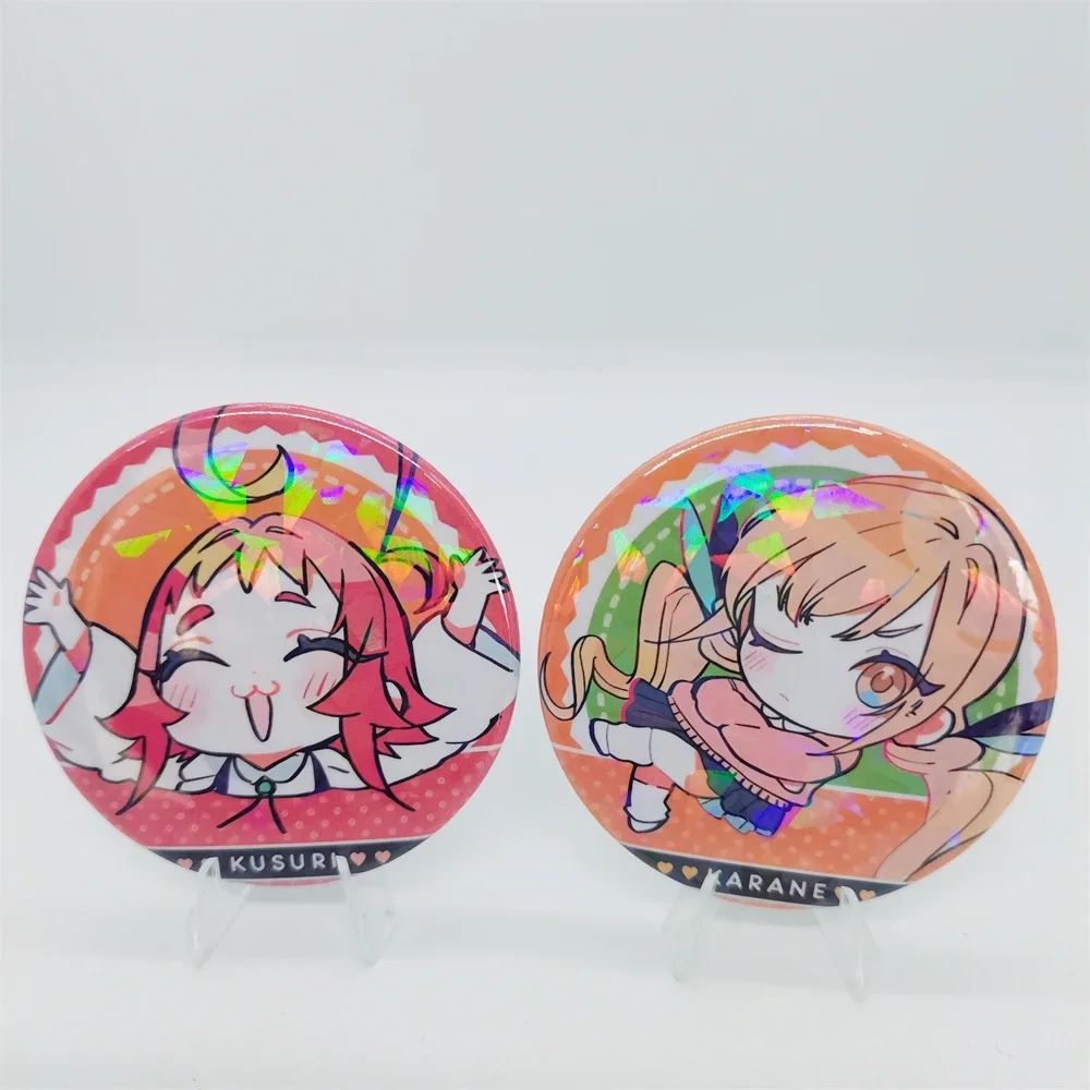 100 dziewczyny z kreskówki Anime 58mm laserowa broszka postacie Yoshimoto Shizuka Eiai Nano wisiorek biżuteria