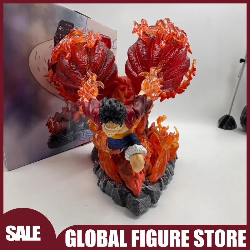 

20cm One Piece Straw Hat Trio Combat Version Gatling Gum Gum Luffy Gear 3 & Nika Double Fist Figure Toys Color Box Collection