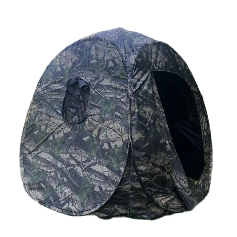 

2Persons Pop Up Outdoor Photography Tent Watching Bird Portable Privacy Green Shrub Camouflage Black Glue Coated Fishing Movable