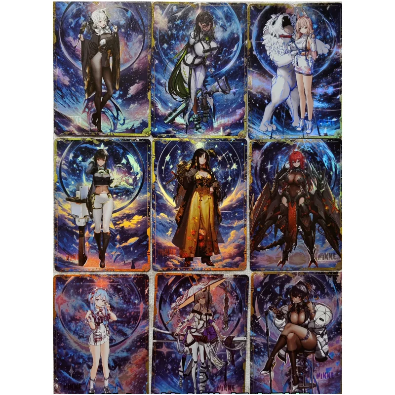 9Pcs/Set Cards NIKKE The Goddess of Victory Blanc Leona Moran Noise Self Made Game Characters Collection Color Flash Card Part6