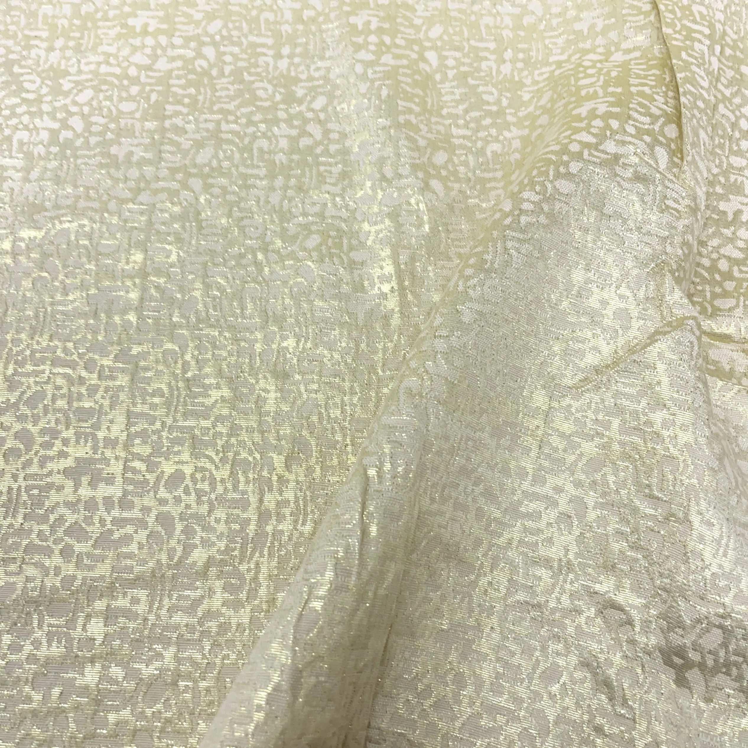 

Champagne Gold Embossed Jacquard Fabric Design Sewing Material Wedding Dress Garment Fabric Wide 150cm Sold By Half Meter