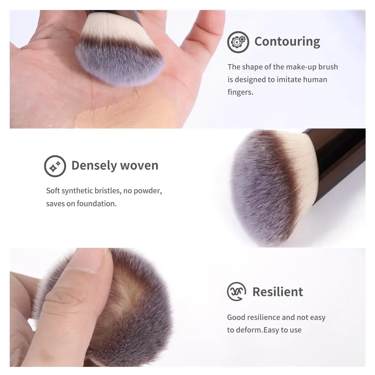 Juego de brochas de maquillaje para base, 5 uds., máscara Kabuki de doble punta, brocha de contorno para polvo líquido, corrector, crema, cosméticos, mezcla Ma