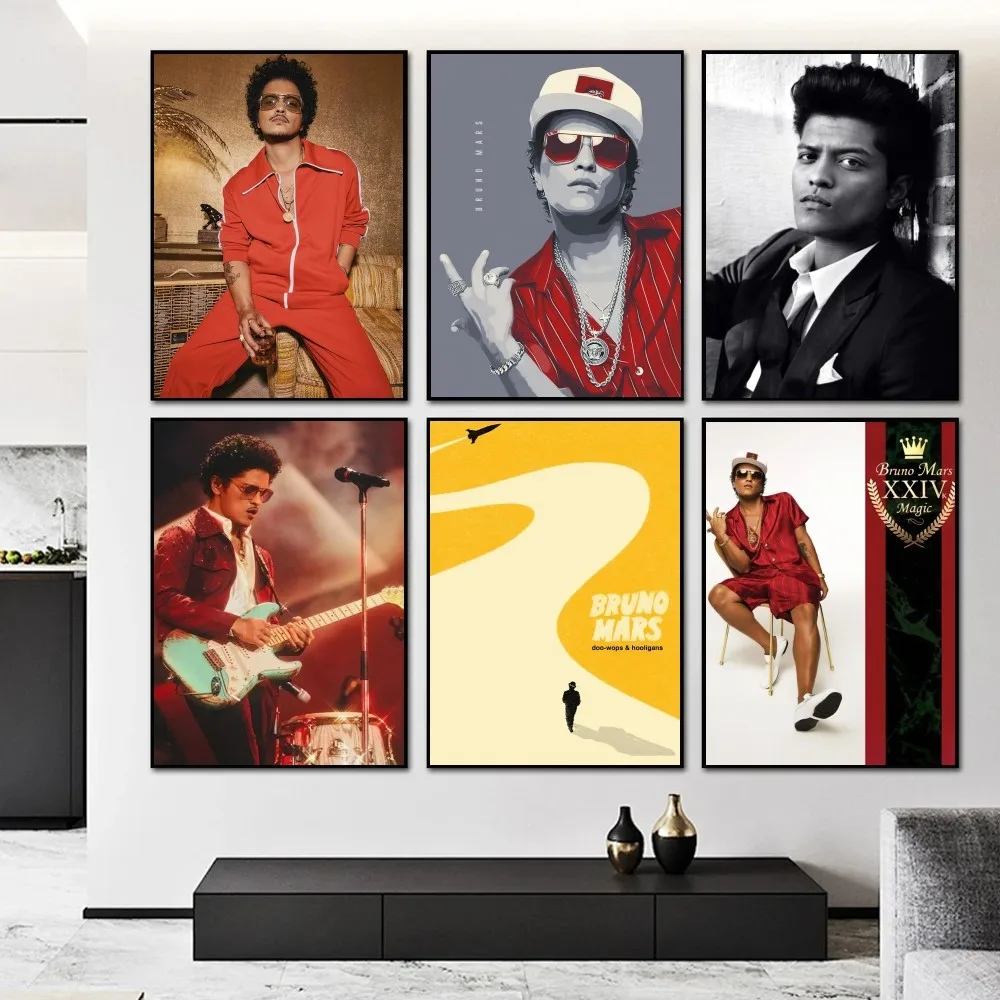 Sänger Bruno Mars Poster Papier Druck Home Schlafzimmer Eingang Bar Cafe Kunst Malerei Dekoration