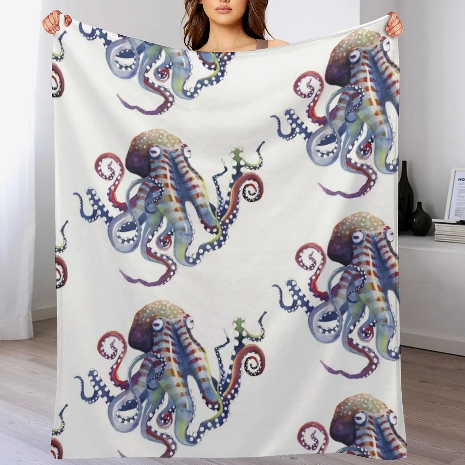 

Octopus Throw Blanket Beach christmas decoration sofa bed Softest Blankets