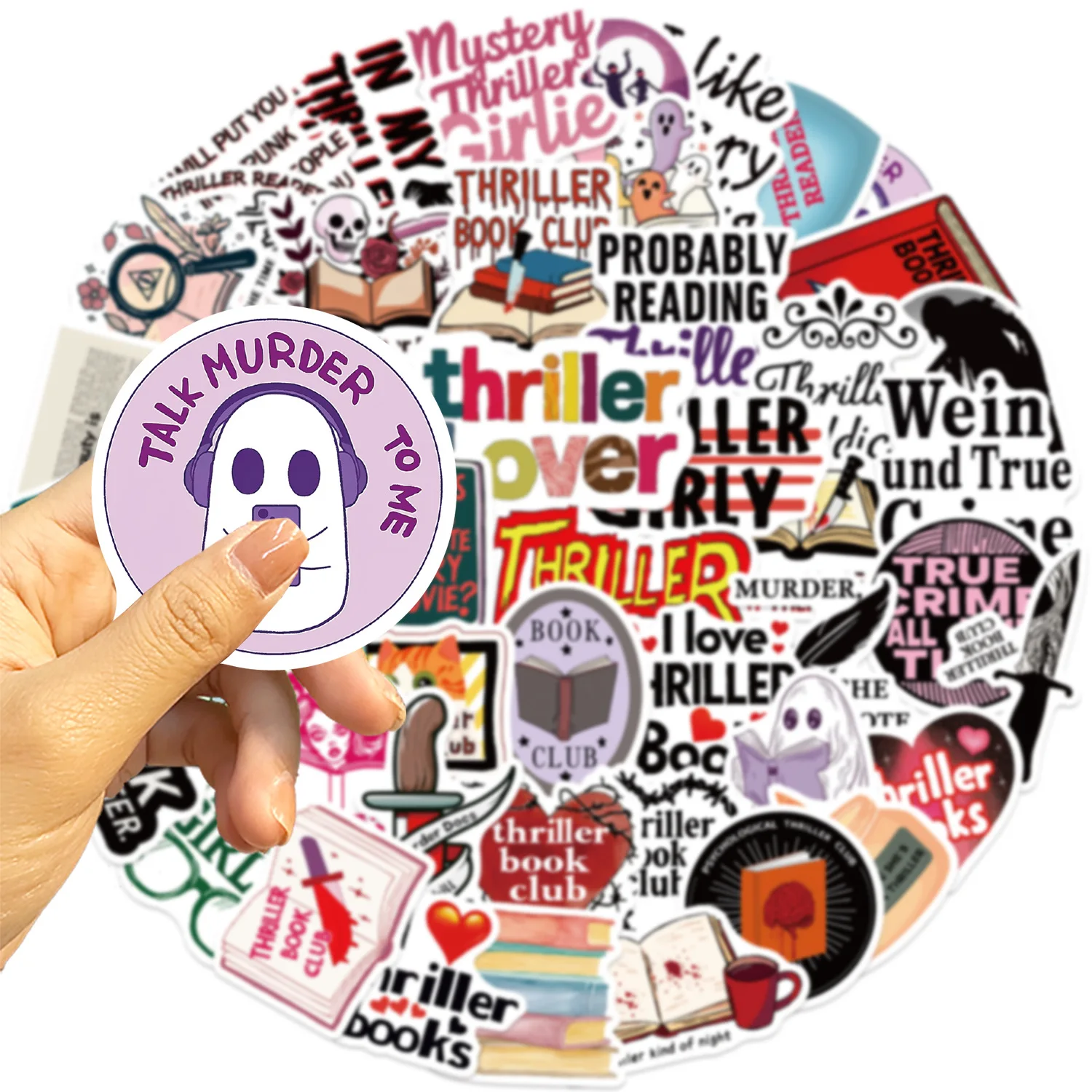 50PCS Thriller Buch Cartoon Aufkleber Lustige Kreativität Graffiti Dekoration DIY Spielzeug Kühlschrank Laptop Gitarre Fahrrad Skateboard Aufkleber