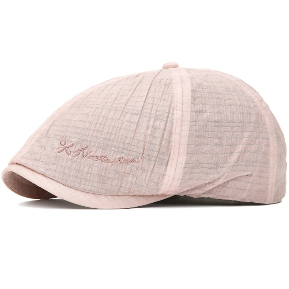 

HT5069 Beret Cap Men Women New Spring Summer Ivy Flat Cap Male Female Adjustable Octagonal Beret Hat Breathable Linen Mens Beret