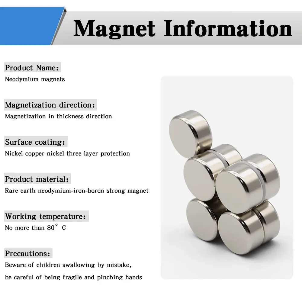20x10mm Super Powerful Round Magnet Neodymium Magnet NdfeB N35 Strong Permanent Magnetic imanes Refrigerator Magnet