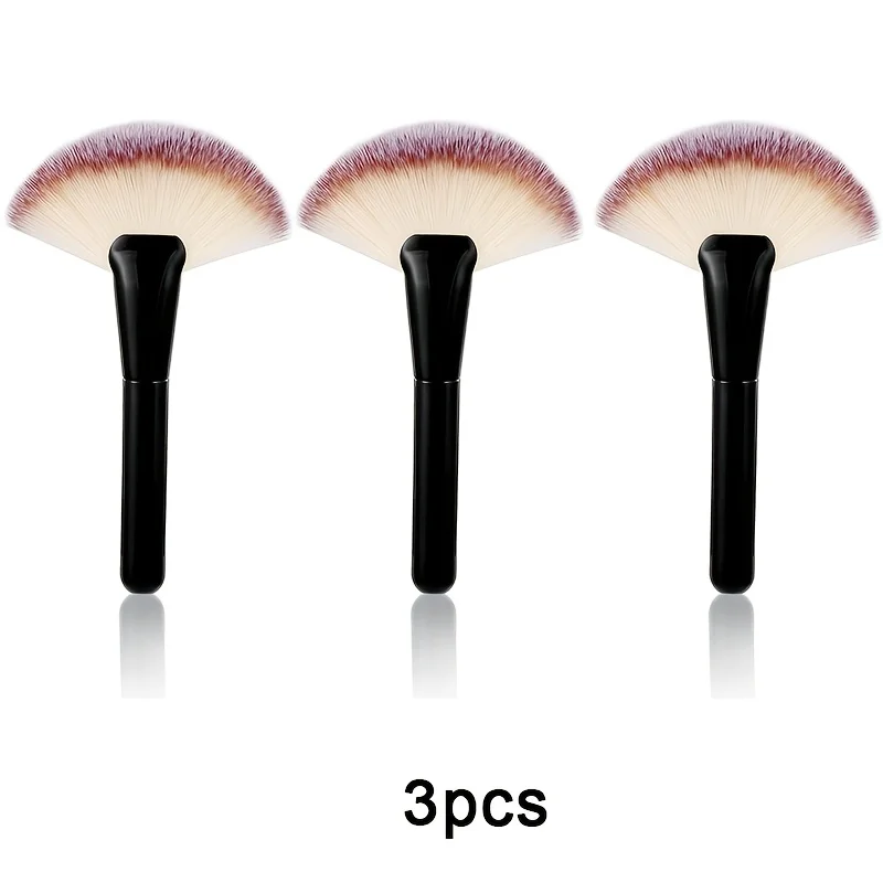 3 Stück weiche Make-up-Pinsel, großer Fächerpinsel für Foundation, Rouge, Puder, Highlighter, Kosmetikpinsel, Maquiagem