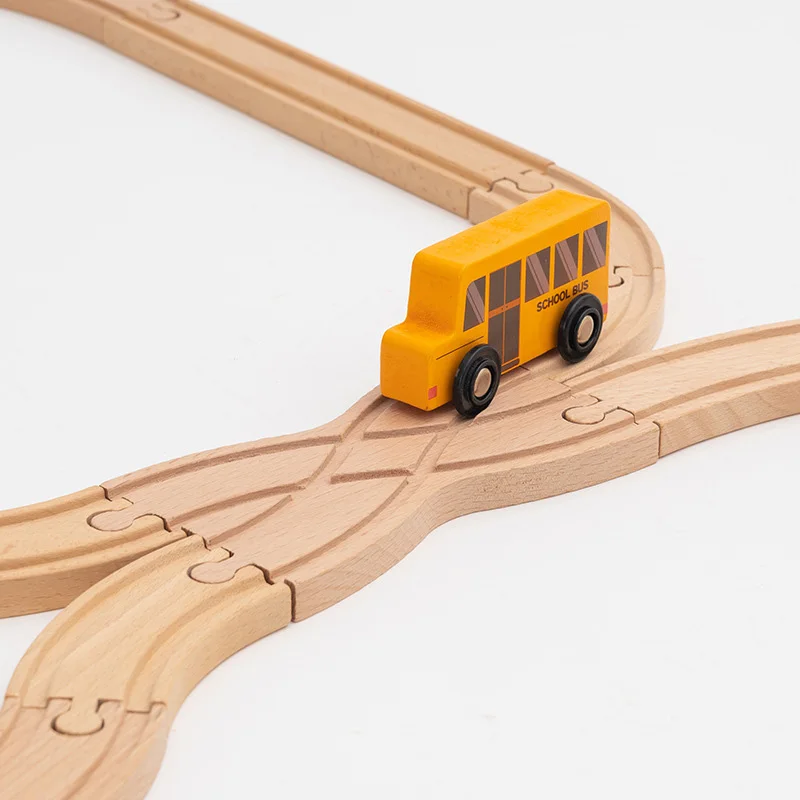 New Wooden Track Accessories Various Wood Forked Tracks fit for All Brands Wooden Train Tracks Educational Toys For Kids