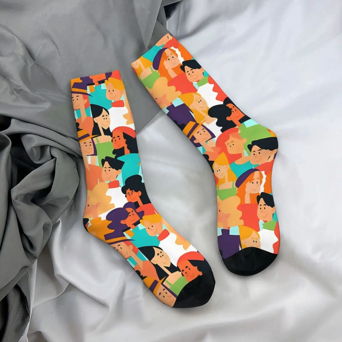 Chaussettes vintage sans couture Harajuku Street Style pour hommes et femmes, chaussettes d'équipage décontractées, nouveauté