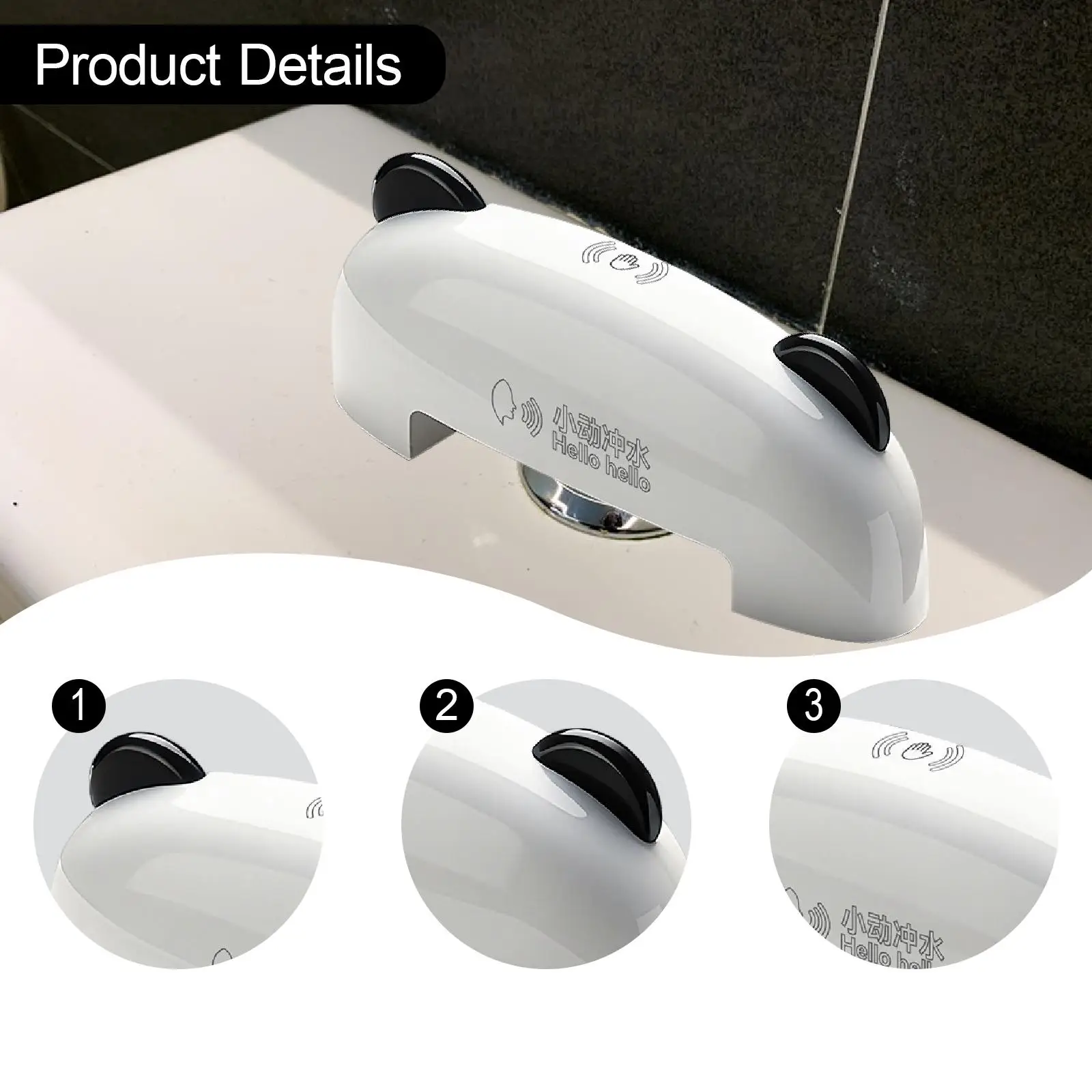 طقم تنظيف المرحاض التلقائي المنشط بالصوت، مناسب عالمي من النوع C قابل لإعادة الشحن #5