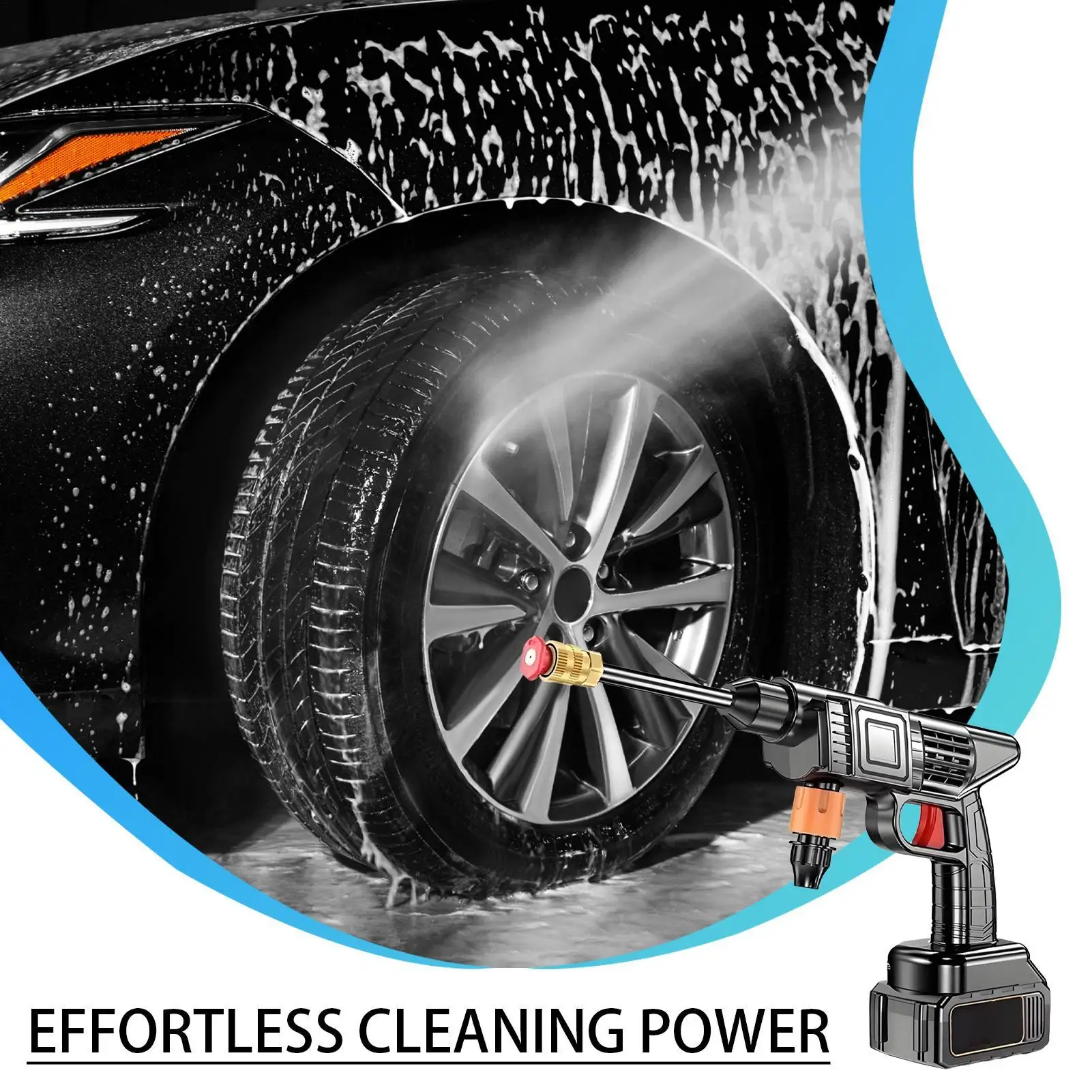 

Беспроводная мойка высокого давления, ручная мойка водяного шланга под давлением для бассейна, многофункциональный садовый очиститель, инструмент для уборки