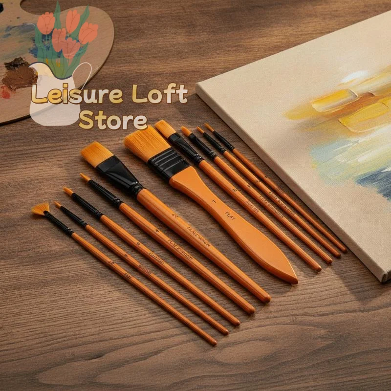 conjunto-de-pinceis-para-aquarela-10-pecas-pinceis-de-cerdas-de-nylon-laranja-com-bolsa-de-lona-para-criacao-artistica-em-estudio-domestico