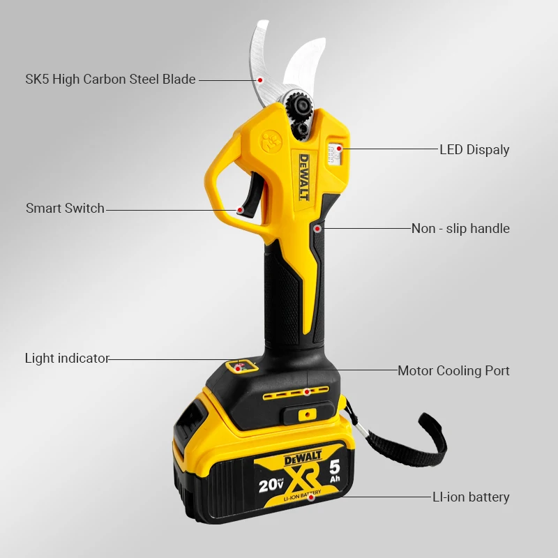 

Fit for Dewalt 20V 18V Battery Electric Scissor Cordless Pruner Shears Branches Cutter Pruning Garden Power Tools power tools