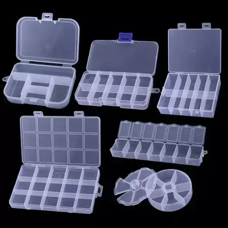 8 Style Transparent Plastic box Screw Compartment Box Jewelry Earring Display Case Clear Terminal Useful Tool Storage boxes