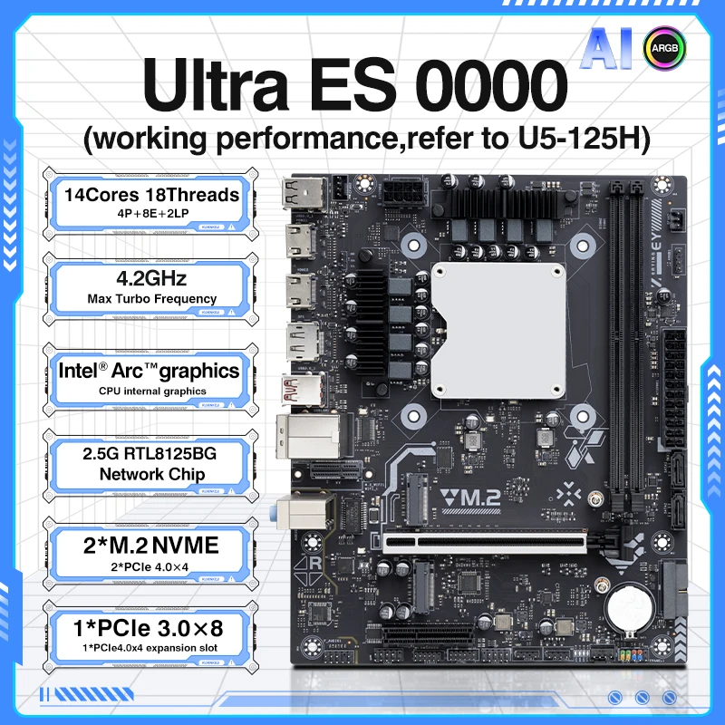 Ultra ES 0000 マザーボード　erying ERYING Ultra ES 0000 Series DDR5 Motherboard with CPU