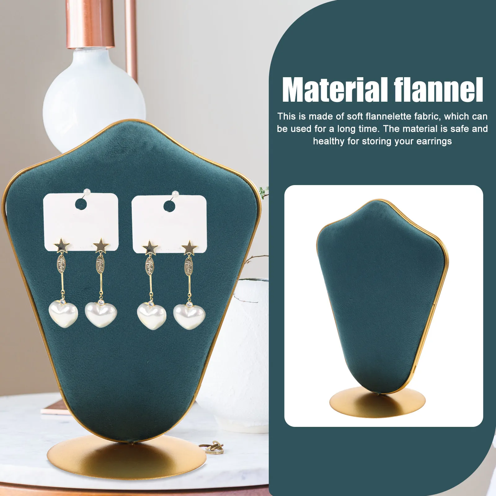 

Фланелевая подставка для сережек, органайзер для ожерелий из мягкой ткани, настольный держатель для украшений, подставка для демонстрации сережек