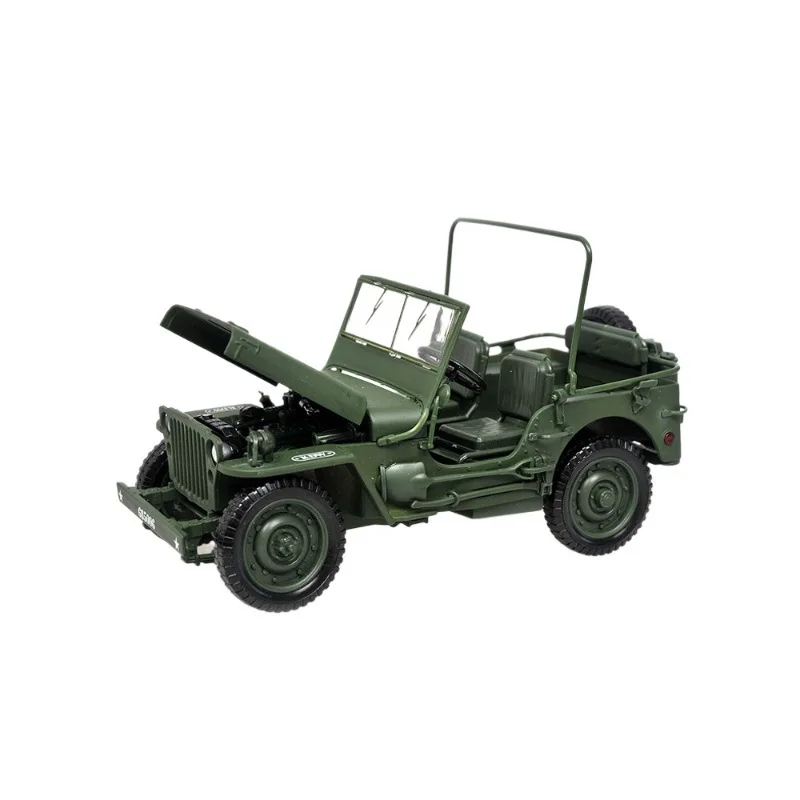 1:18 Willis Taktisches Jeep-Legierungsmodell aus dem Zweiten Weltkrieg, Simulation eines Militärpanzers, Geländewagen-Ornament, fortschrittliche Sammlung