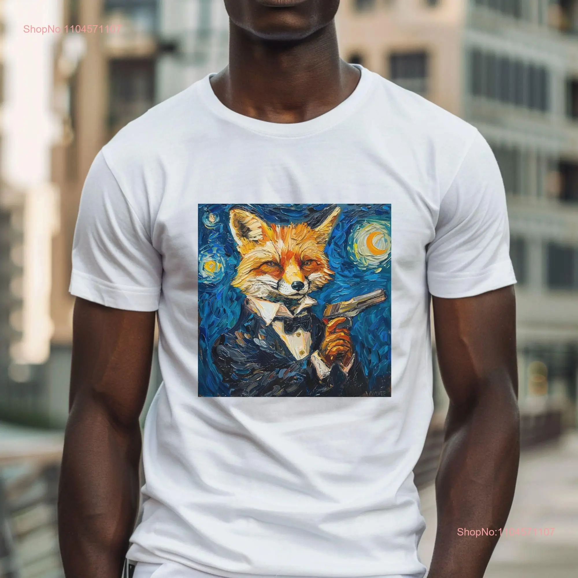 Foxy Mission Impossible ArT T Shirt Fox Lover Painting Design Wild Animal Idea long or short sleeves