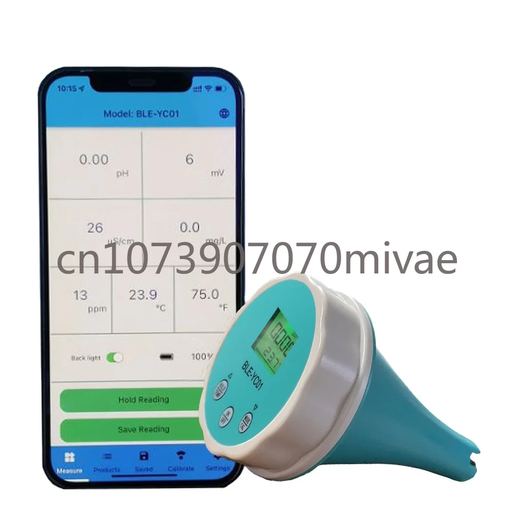 Swimming Pool Floating Chlorine Dispenser Bracket with Bluetooth ORP and PH Resistance, Ppm Meter