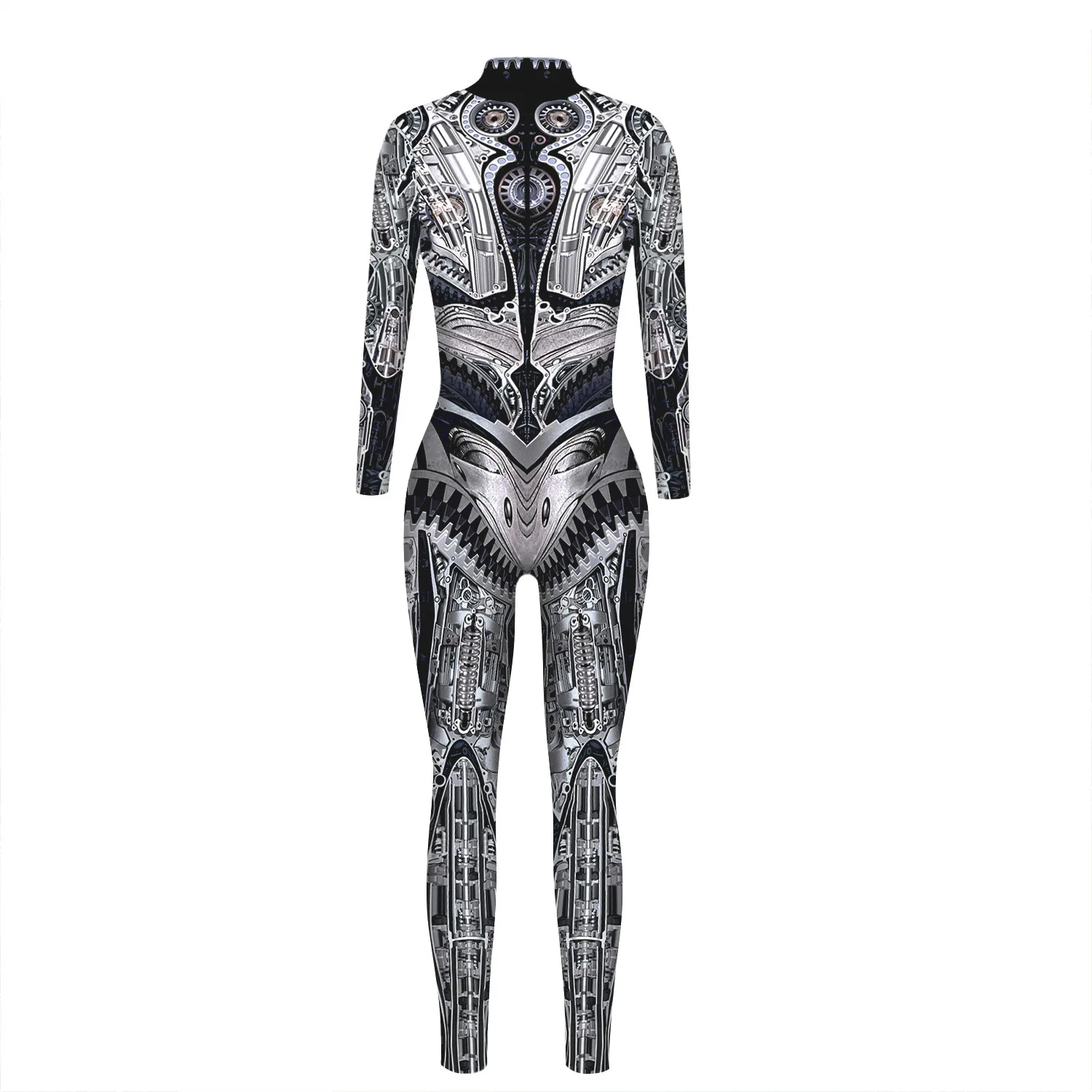 Mechanischer Roboter Punk Jumpsuit Catsuit Sexy Damen Cosplay Kostüme Zentai Performance Halloween Weihnachtsfeier Bodysuit – Detail 23