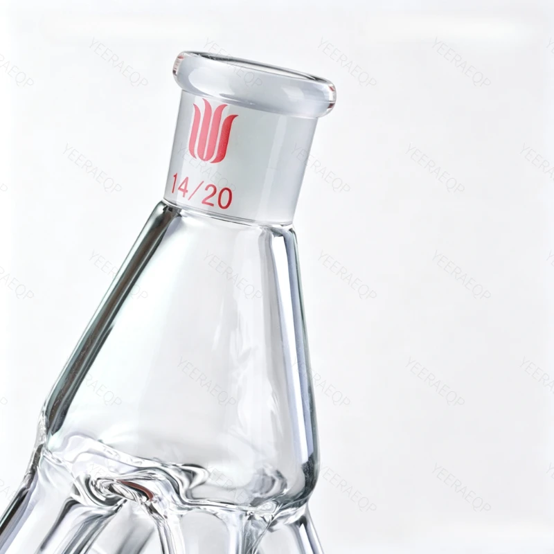 SYNTHWARE 4-way distillation adapter, vacuum receiver, rotary vacuum receiver, vacuum receiving tube, Borosilicate Glass, D16