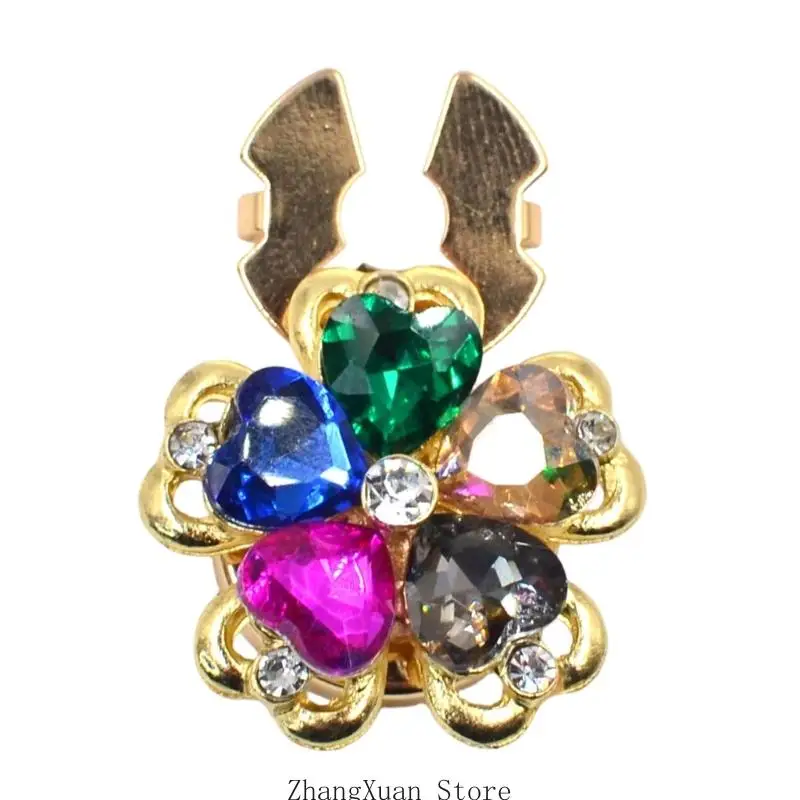 Abnehmbare Knopfabdeckungen zum Anklipsen, Kristalle, Blumenmuster, Legierung zur Dekoration, 3 x – Detail 9