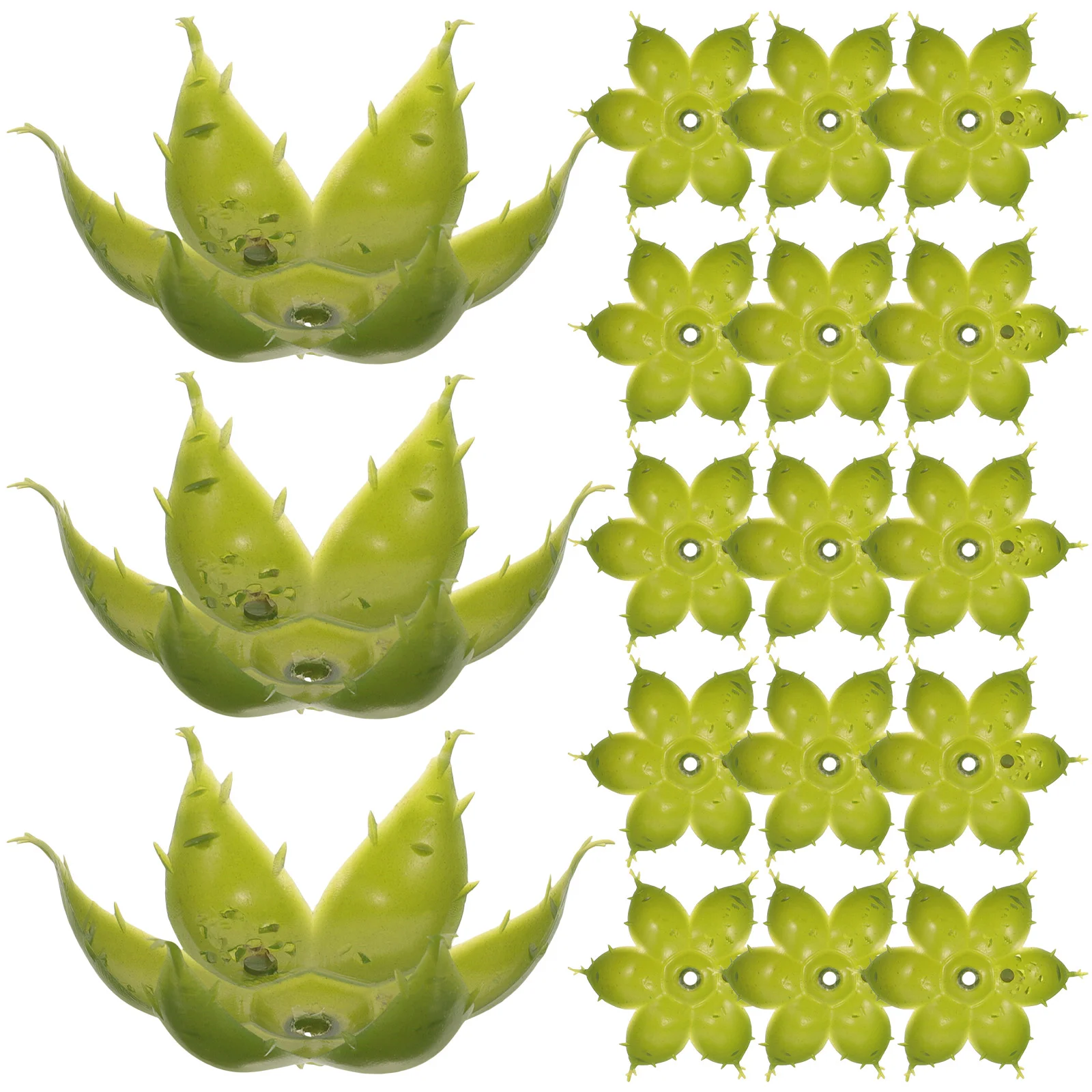 50 Pcs Artificial Flowers Roses Accessories Plastic Calyxes DIY Materials Sepals For Supplies Green