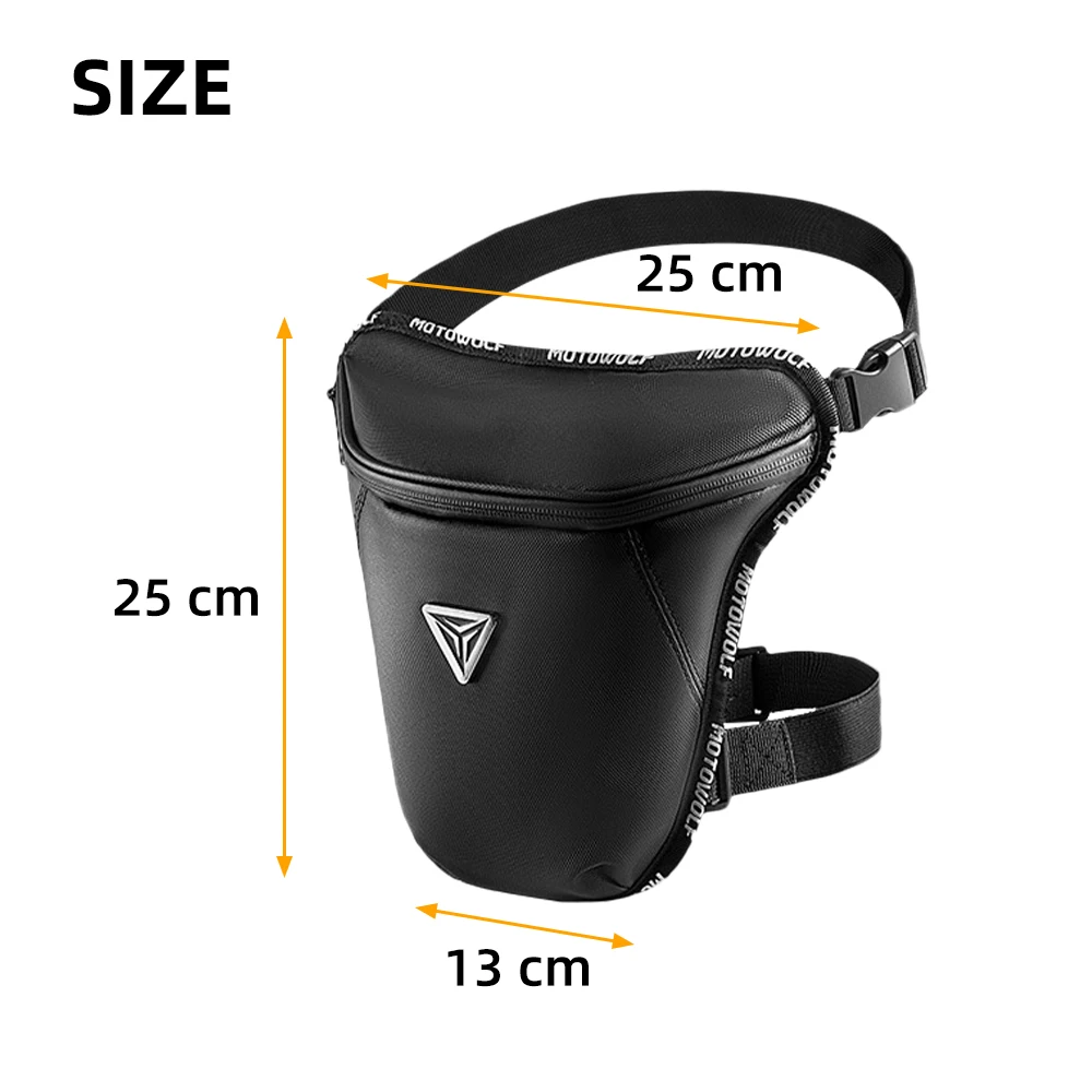 Motorcycle Waist Leg Bag Waterproof Bike Waist Leg Pouch Lightweight Casual Riding Thigh Bag Outdoor Sport Men Waist Pack Black