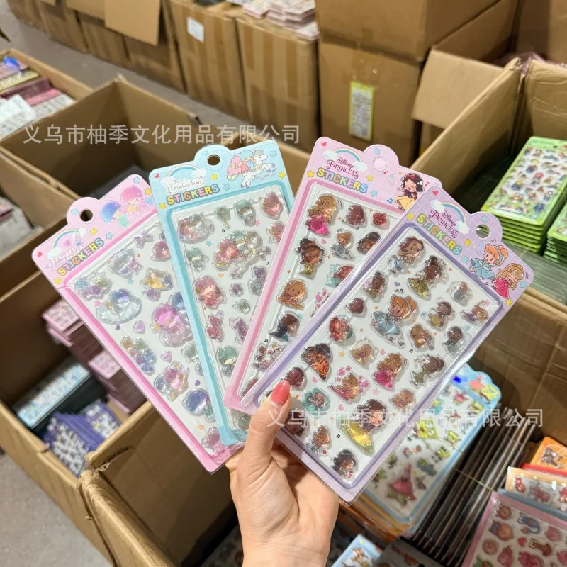 

20/40pcs Cute 3d Embossed Stickers Cartoon Mermaid Snow White Stickers Stickers For Student Journal Scrapbooking Diy Decor