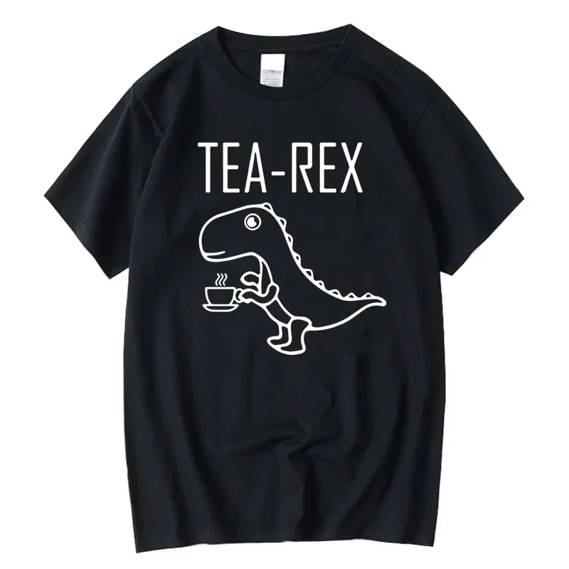 Summer casual men's T-shirt - Fun dinosaur pattern in denim style, with a plunging neckline, breathable and quick-drying.
